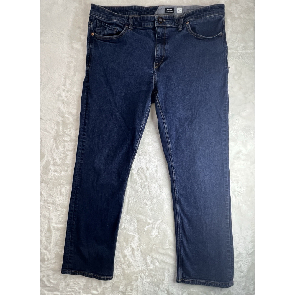 Volcom Men’s Solver Stretch Denim Modern Fit Jeans 40x30 Indigo Blue